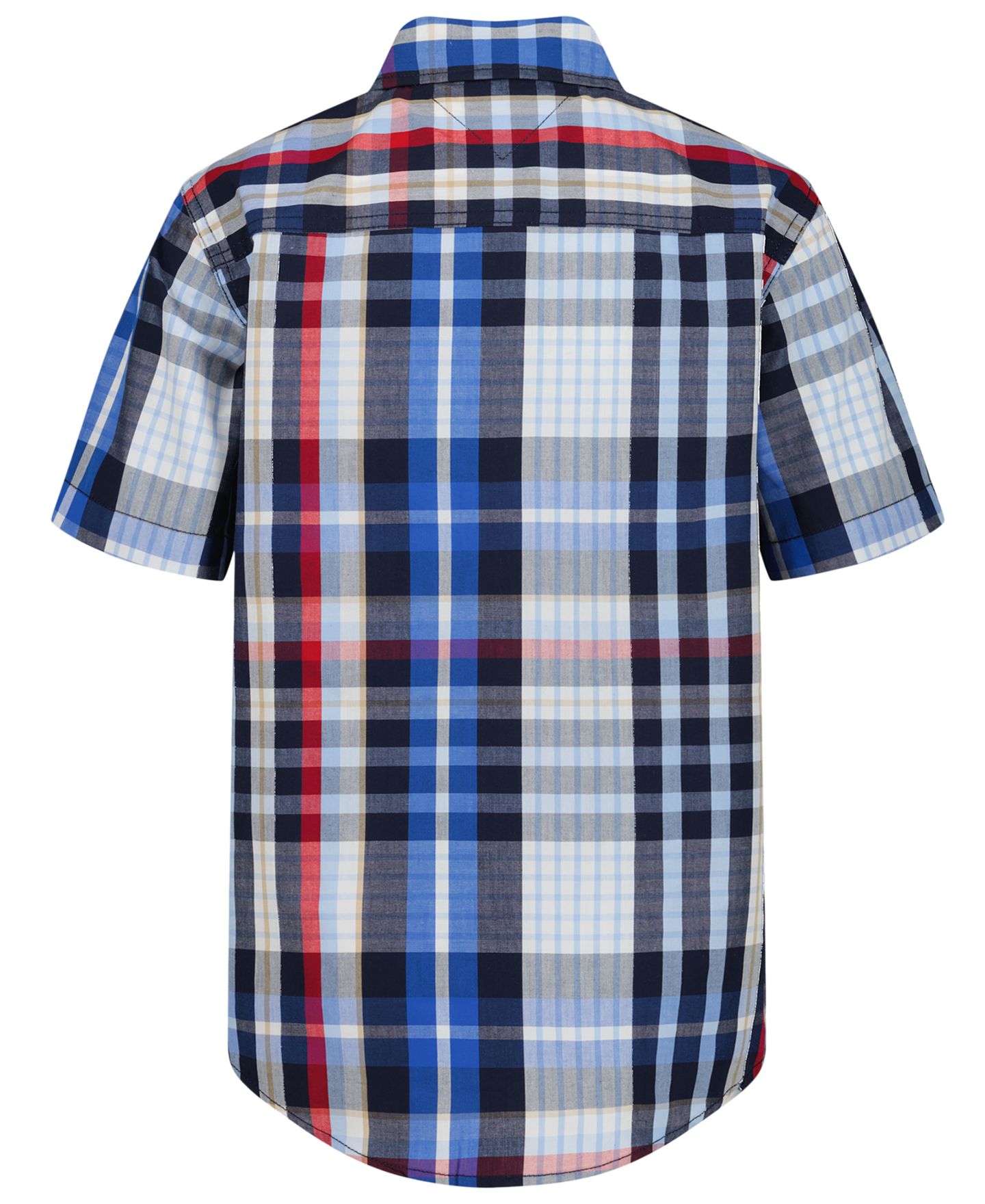 Рубашка Tommy Hilfiger Plaid Short-Sleeve Button-Front Shirt для мальчиков, цвет: Тёмно-синий — фото 2