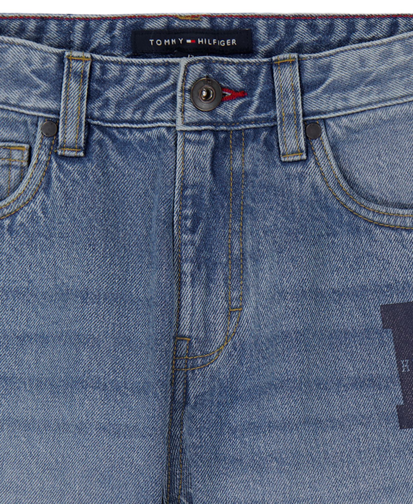 Джинсы Tommy Hilfiger Straight-Leg Logo для мальчиков, цвет: Светлый каменный варёный — фото 5