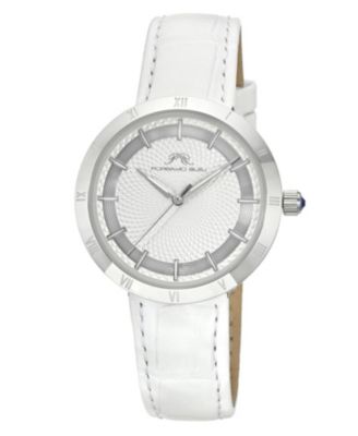 Women's Monroe Genuine Leather Silver Tone and Watch 1491BMOL