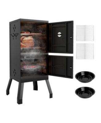 Vertical 2-Tier Outdoor Barbeque Grill with Temperature Gauge