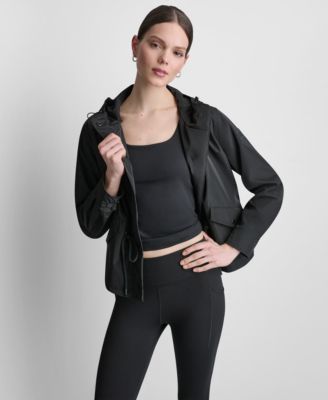 Women's Cropped High-Low Hooded Jacket