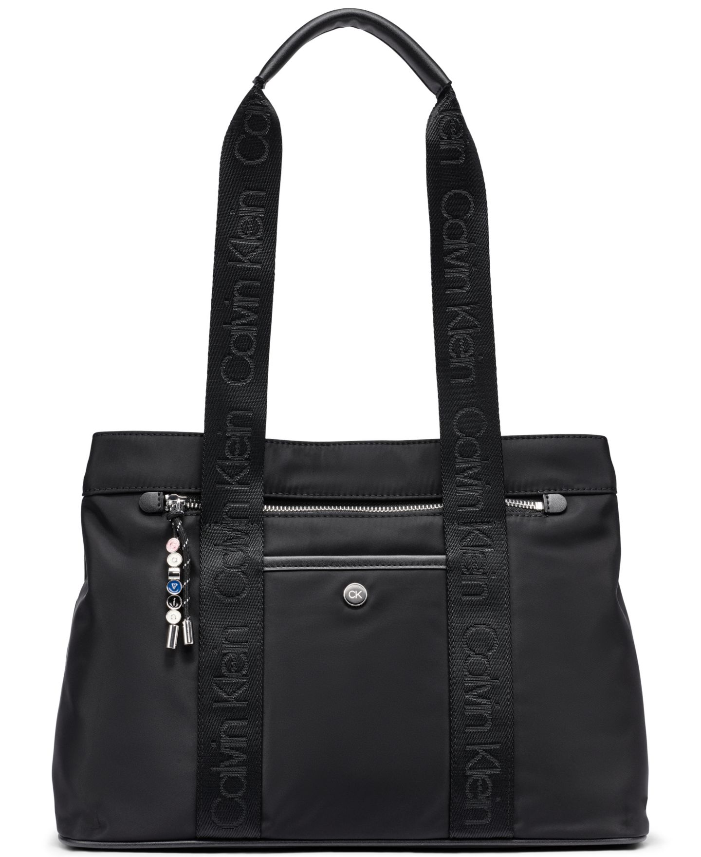 Женская сумка Calvin Klein Caius Large Tote Handbag, цвет: Чёрный / Серебряный — фото 1