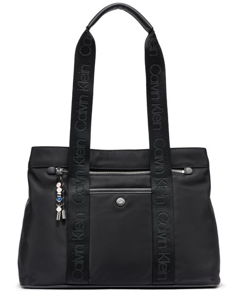 Женская сумка Calvin Klein Caius Large Tote Handbag, цвет: Чёрный / Серебряный