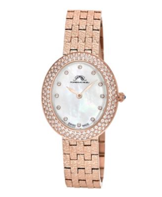 Women's Angelica Watch with Mother of Pearl Dial, Topaz Gemstones and Stainless Steel Bracelet 1342CANS