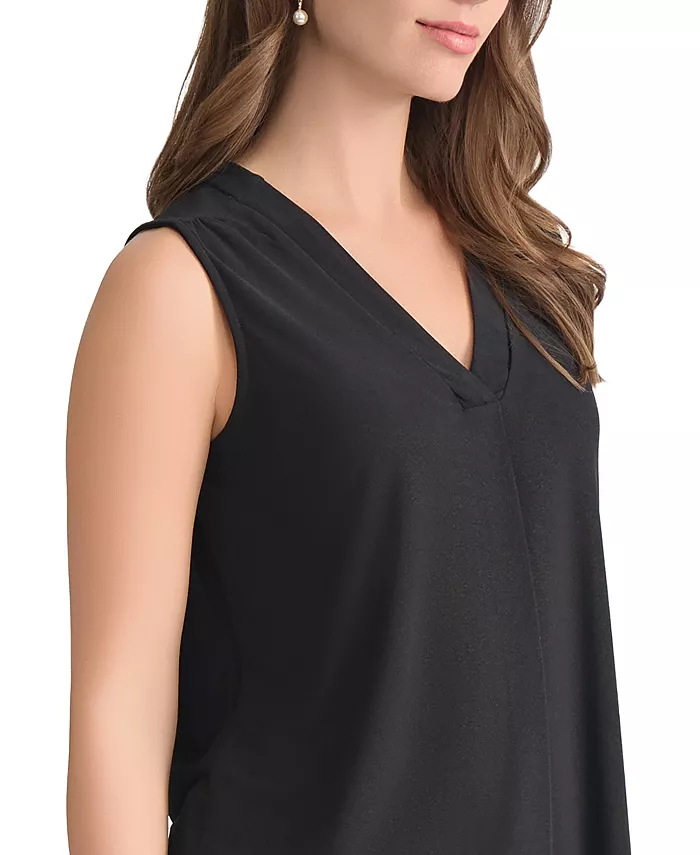 Women's Crepe Sleeveless V-Neck Top - thumbnail 7