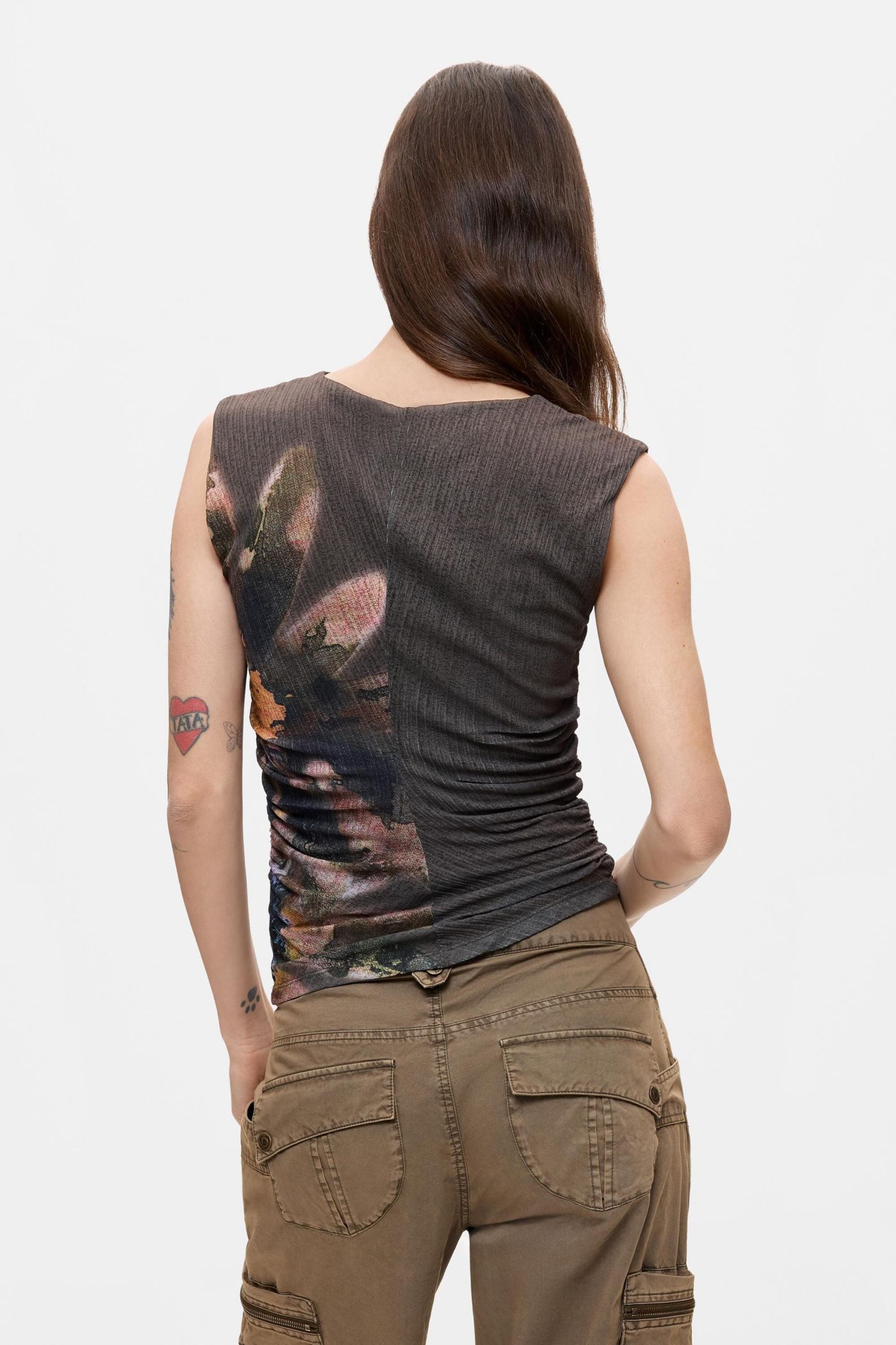 Женская футболка Desigual Sleeveless Knit, цвет: Серый — фото 4