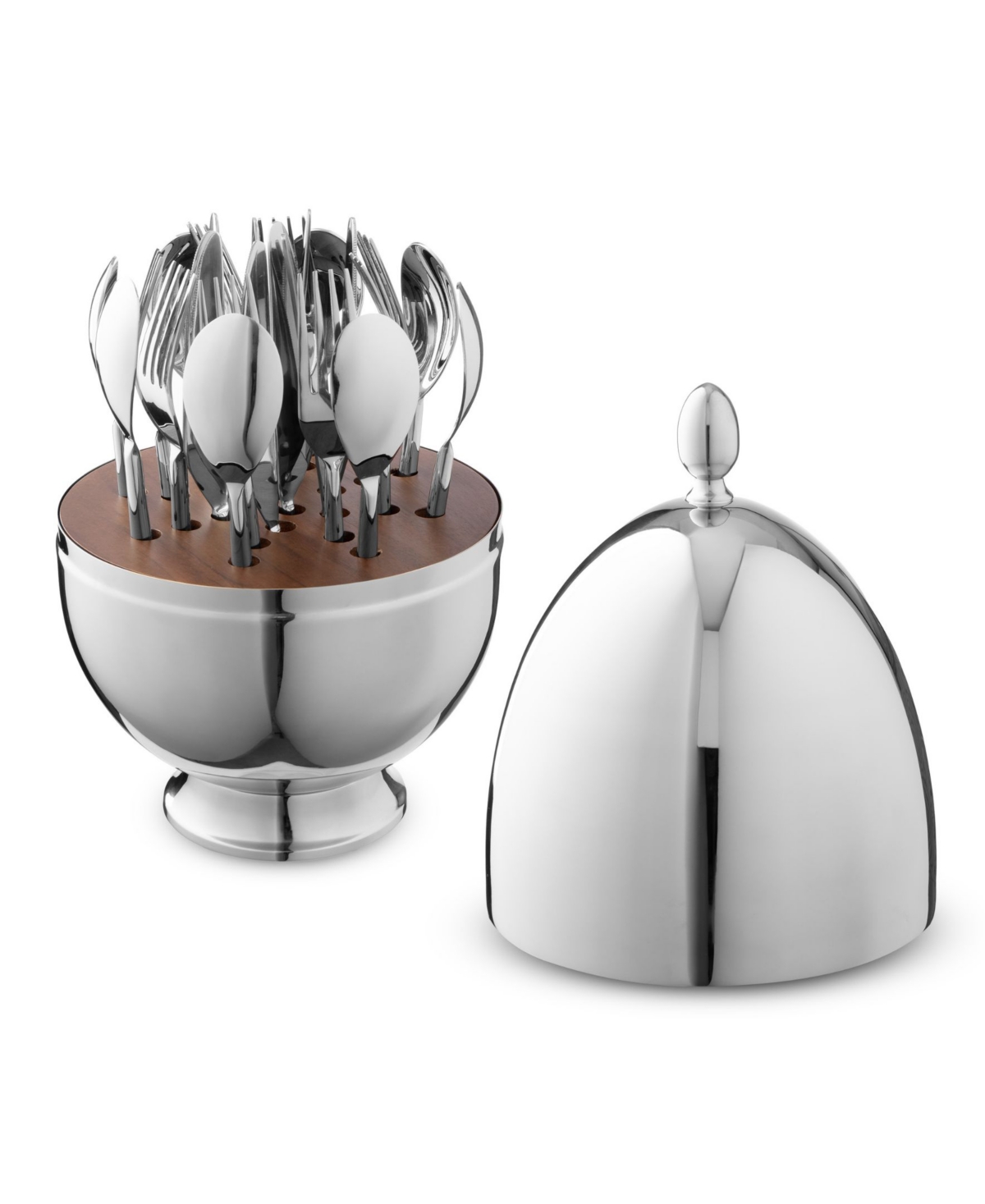 Ricci Argentieri Stainless Steel Egg 24-Piece Flatware Gift Set