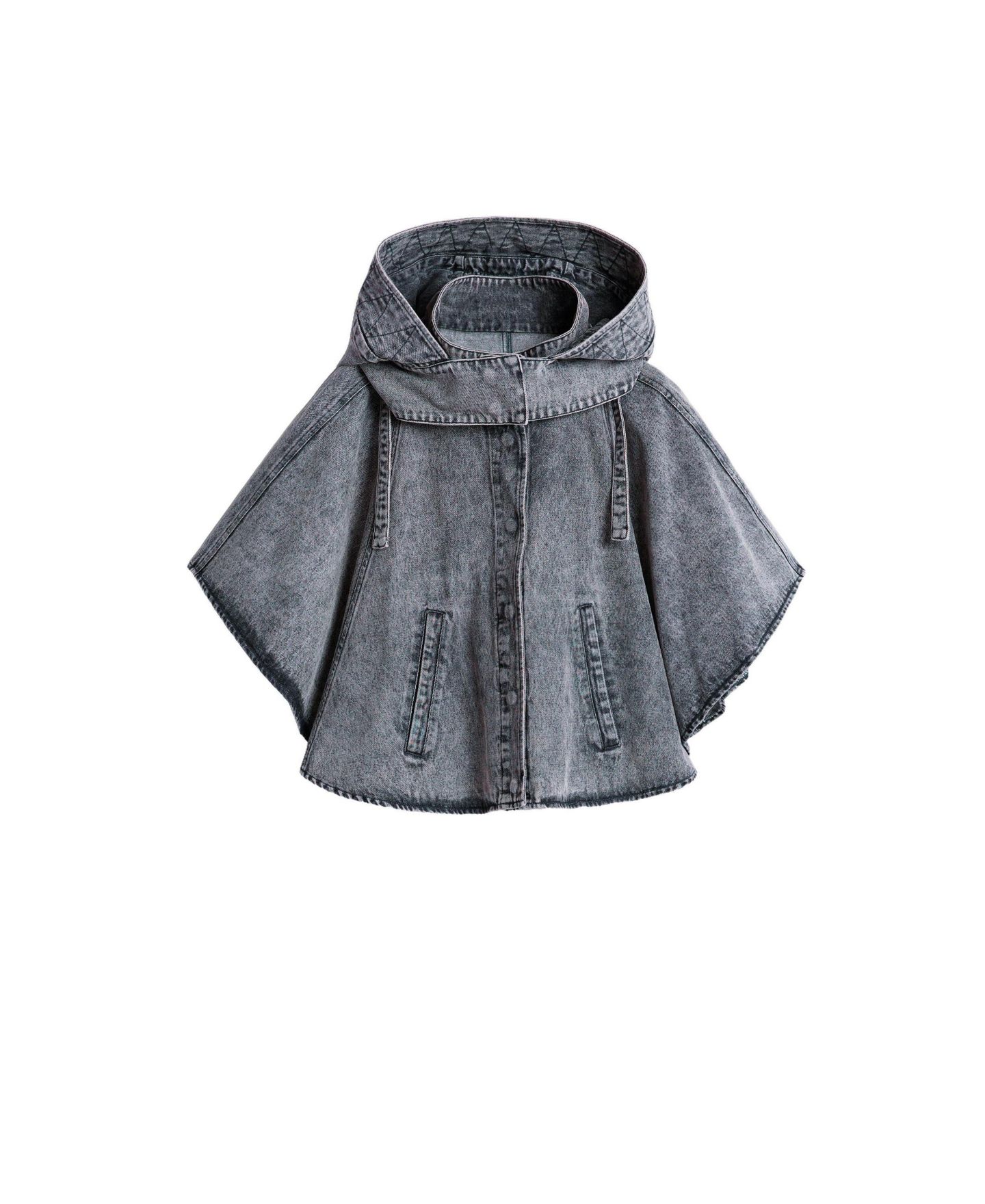 Женские куртки Desigual Poncho denim 100% cotton, цвет: Тёмный серый — фото 6