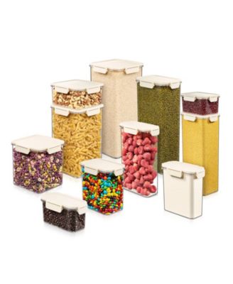 11 Piece Assorted Size Airtight Food Storage Container – Clear Stackable for Pantry, Rice, Pasta, Cereal and Snacks