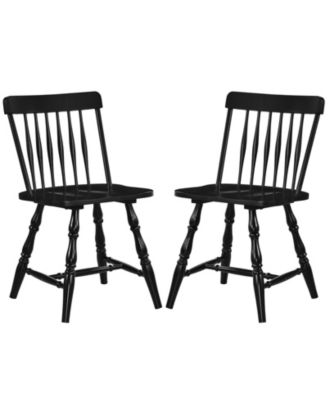 Windsor Dining Chairs with Turned Legs Curved Spindle Back for Living Room