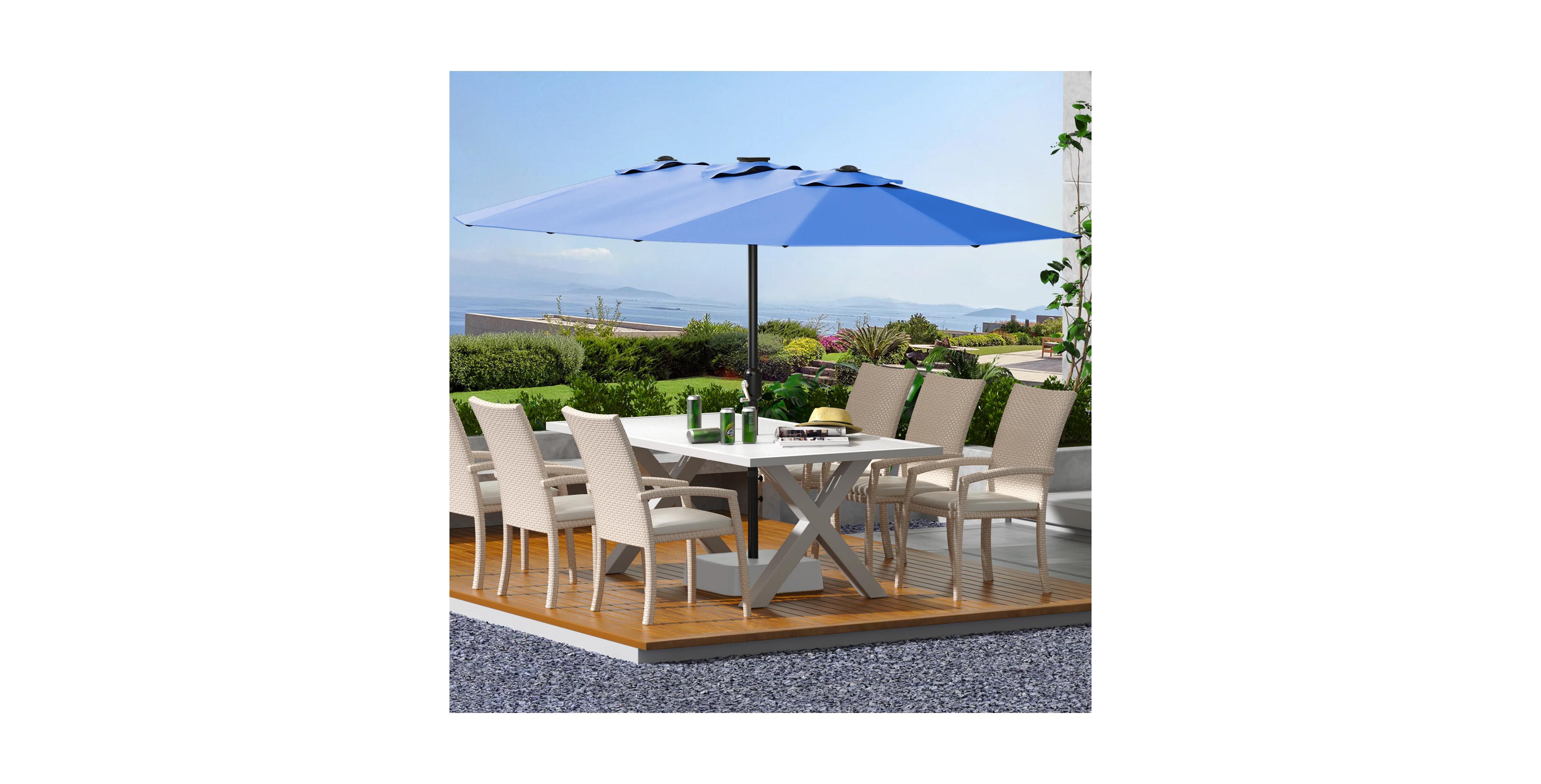 gaomon 13 Feet 3-Head Outdoor Patio Umbrella for Poolside, Lawn and Backyard, Without Base
