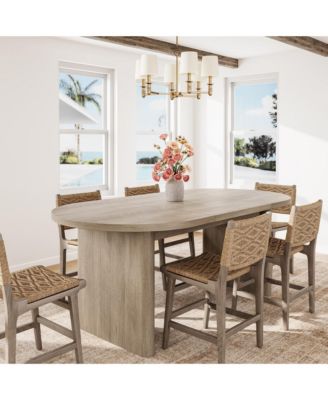 70.8" Wood Kitchen Oval Dining Table for 4-8 for Kitchen, Living Room, Reception Area