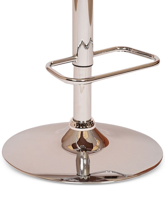 Armen Living London Swivel Barstool In Cream PU/ Walnut Veneer and