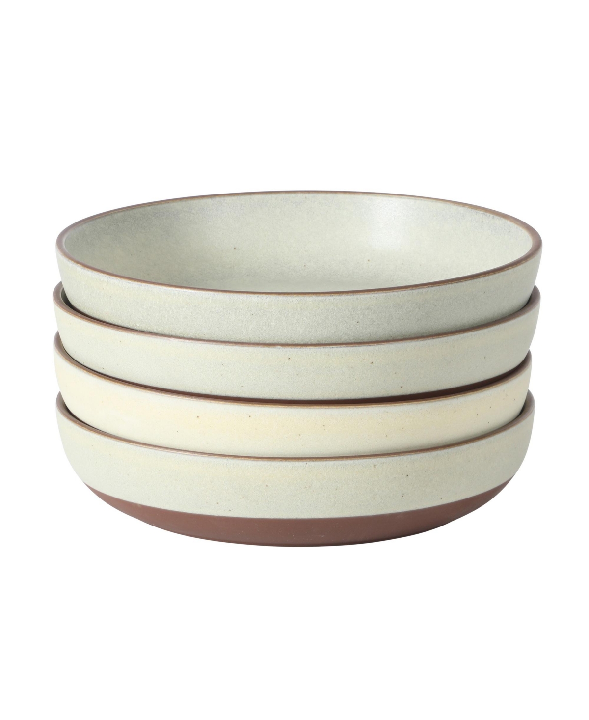 Gibson Home William Crest 4 Piece Dinner Bowl Set, 8.5 inch Round Reactive Stoneware Bowls, Large Soup, Pasta & Salad Bowls