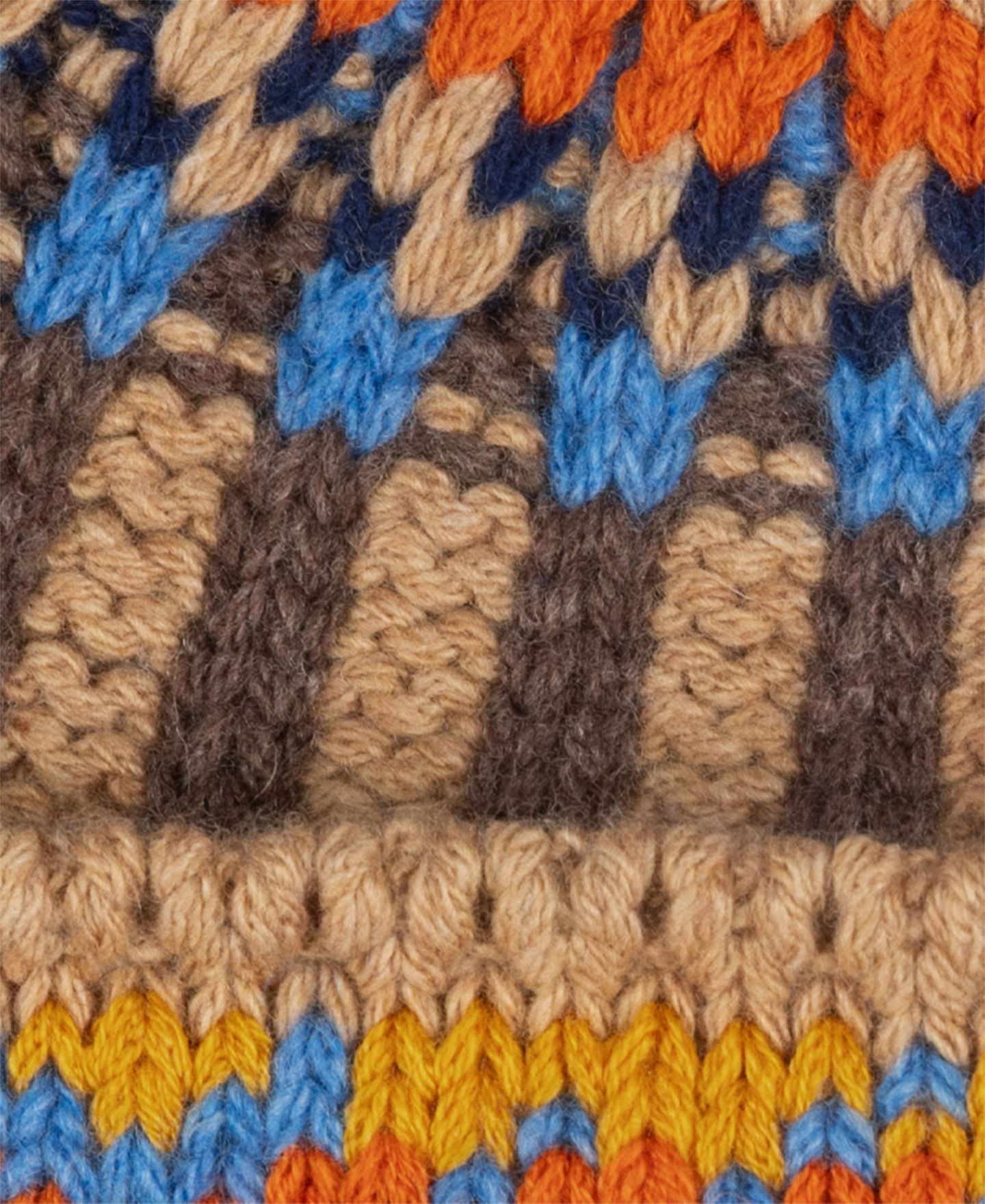 Мужская шапка Polo Ralph Lauren Geo Rib Beanie Hat, цвет: Рыжевато-коричневый разноцветный — фото 4