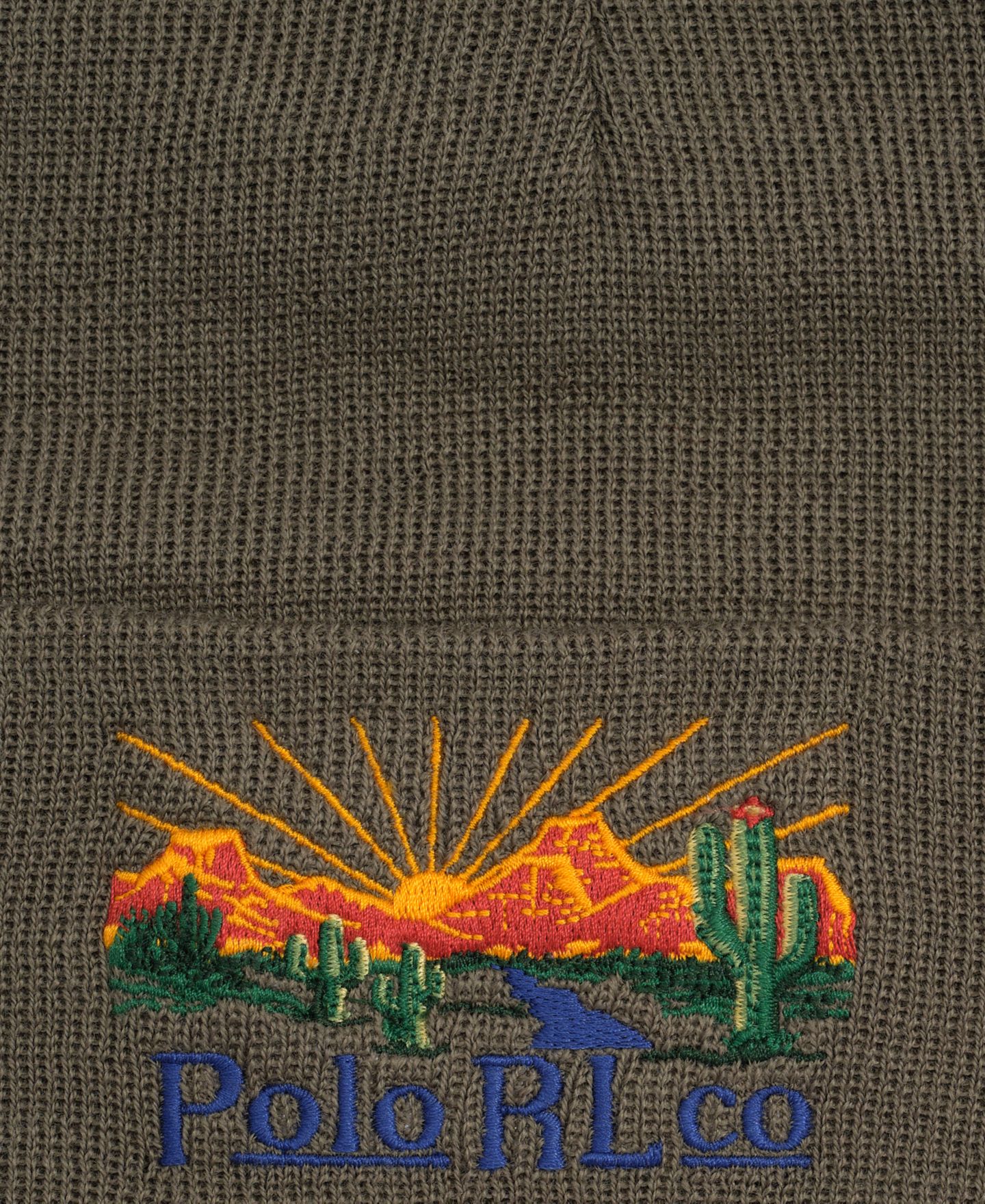 Мужская шапка Polo Ralph Lauren Desert Embroidered Polo Beanie, цвет: Оливковый — фото 3