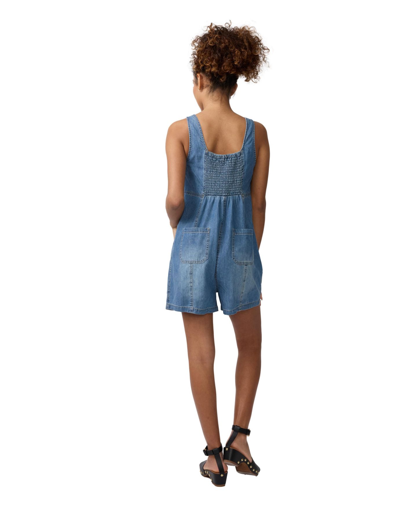 Женские комбинезоны Maternity Ingrid + Isabel Sleeveless Soft Denim Romper, цвет: Средняя варка — фото 3