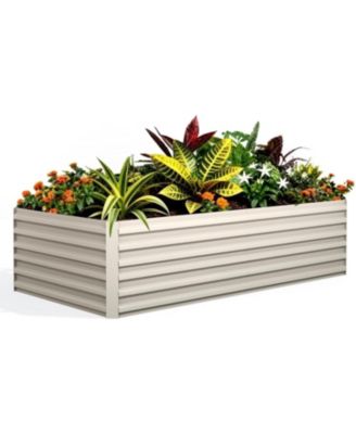 8x4x2FT Galvanized Raised Garden Bed, 24" Tall Metal Planter Box for Vegetables Flowers, Rust-Resistant Outdoor Garden Bed