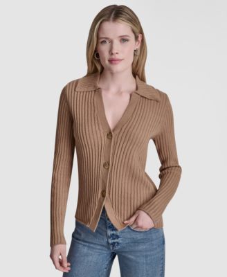 Women's Long-Sleeve Polo Cardigan