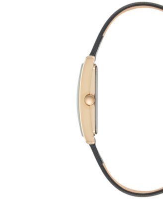 Women's Black Leather Strap Watch 28x35mm AK-2706CHBK