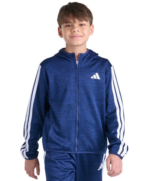 Детская куртка adidas с капюшоном и длинным рукавом, 8-20, цвет: Тёмный синий меланжевый