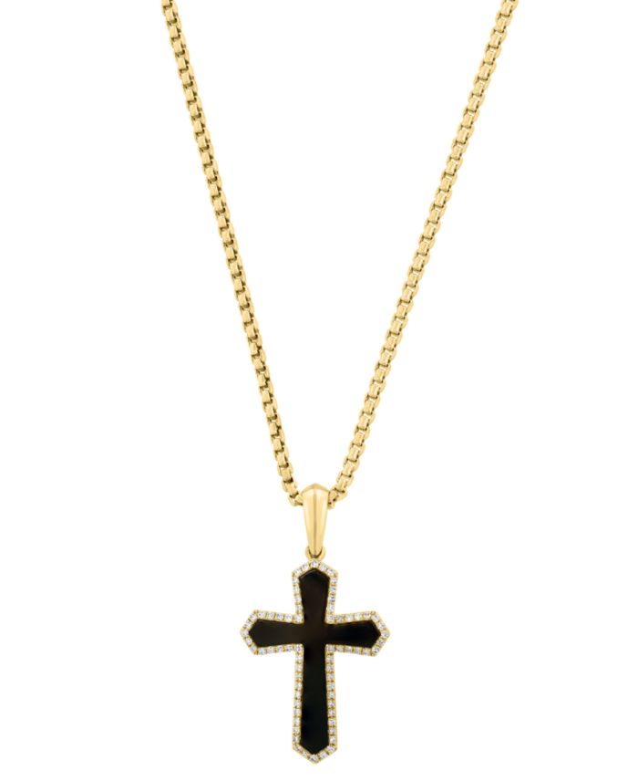 EFFY Collection Men's Diamond (2/5 ct. t.w.) & Onyx (22.5x16mm) Pendant