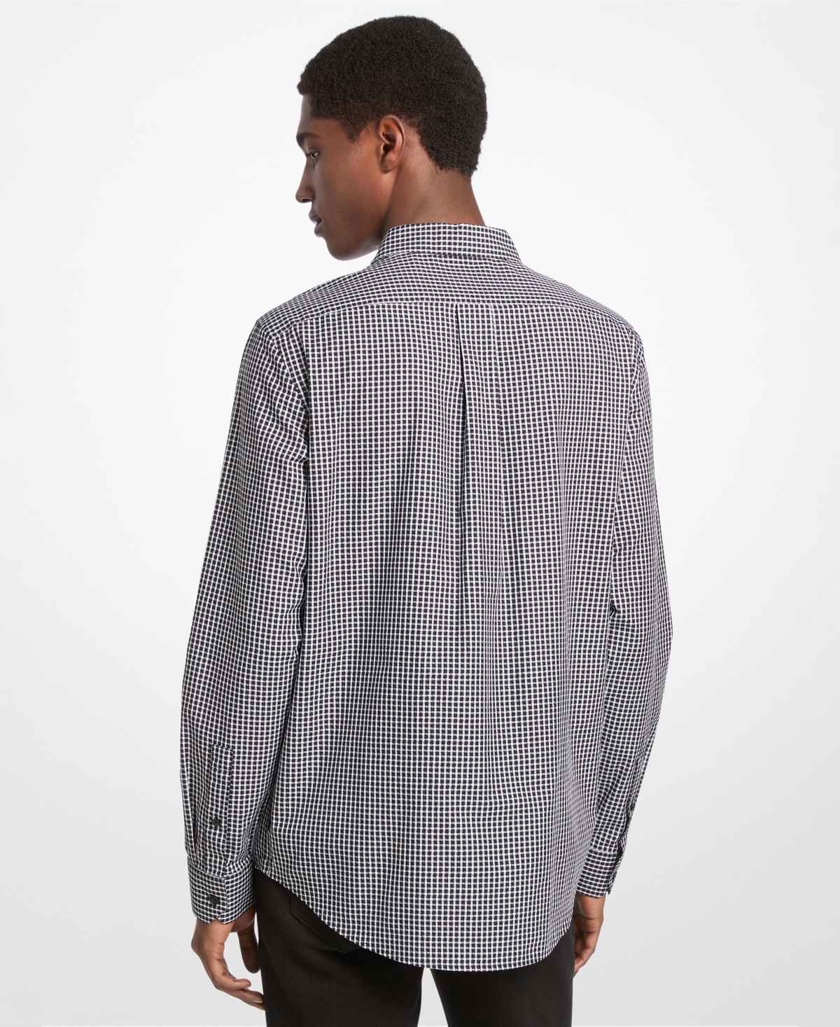 Michael Kors Men's Classic Dobby Long-Sleeve Gingham Shirt