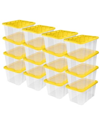 27 Gallon Industrial Storage Box with Carrying Handles, 16 Pack