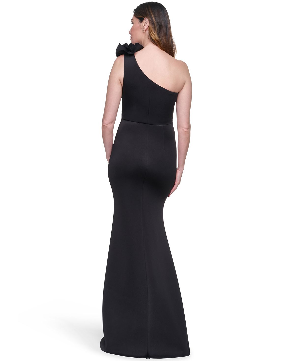 Eliza J Women's One-Shoulder Floral Applique Ball Gown view 4 — MAYCSS fashion products