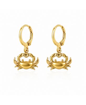 Coastal Crab Huggie Dangle Earrings