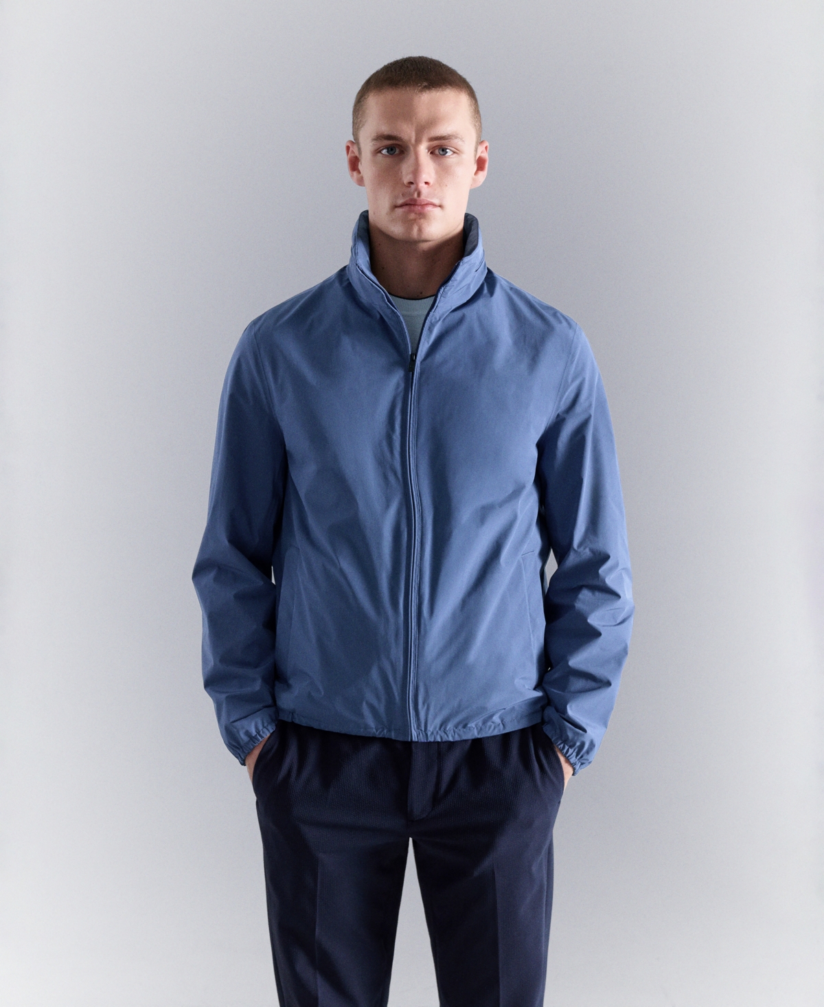 Mango Men's Technical Waterproof Jacket - Vibrant blue