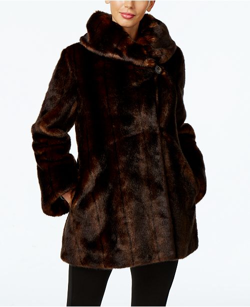 Jones New York Faux-Fur Asymmetrical Coat & Reviews - Coats - Women ...