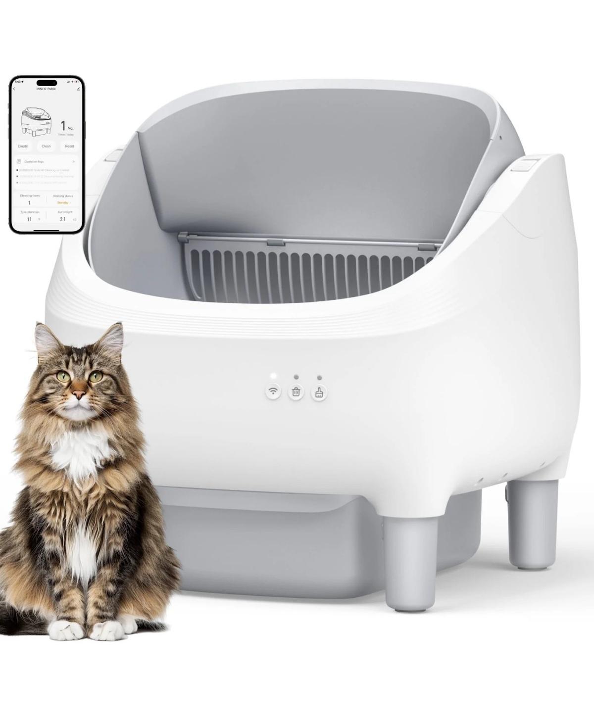 Cumrige Self Cleaning Litter Box Automatic Litter Box Open-Top Cat Litter Box 95 L Automatic Cat Litter Box Self Cleaning for Multiple Cats