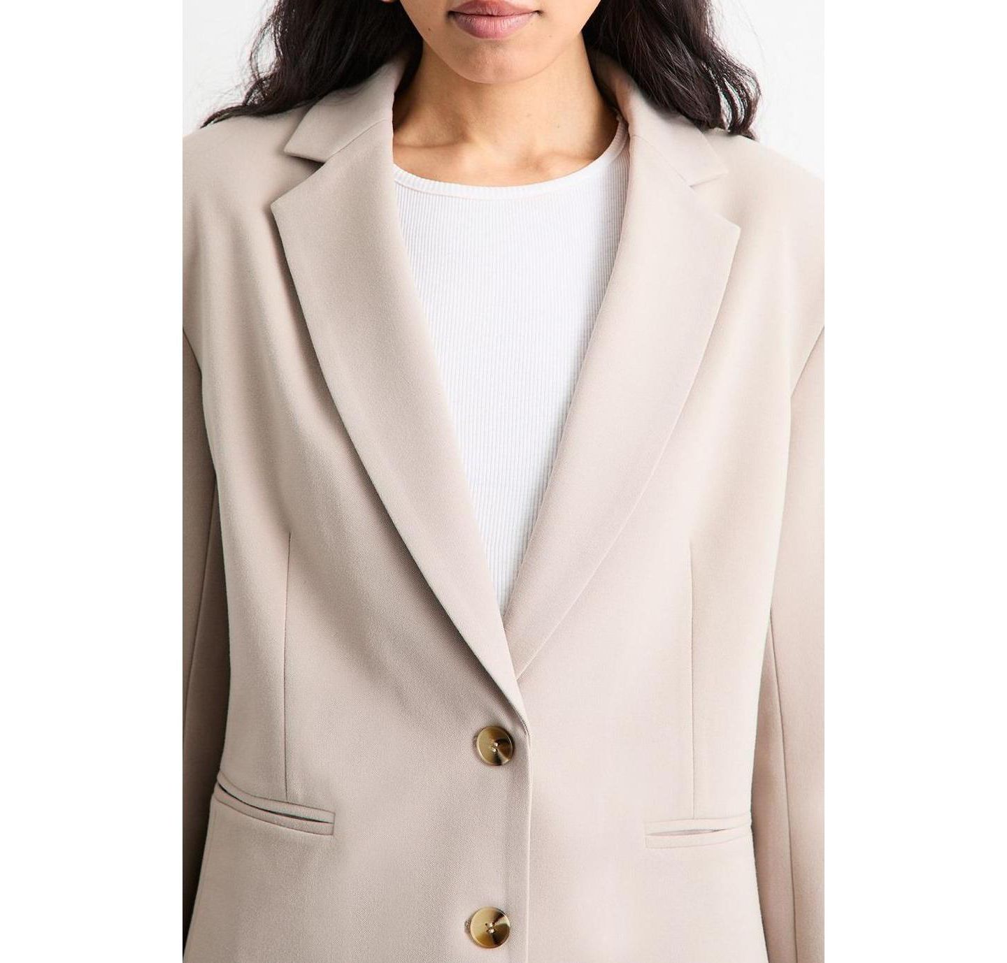 Женский пиджак Warehouse Oversized Single Breasted Blazer, цвет: Серо-бежевый — фото 8