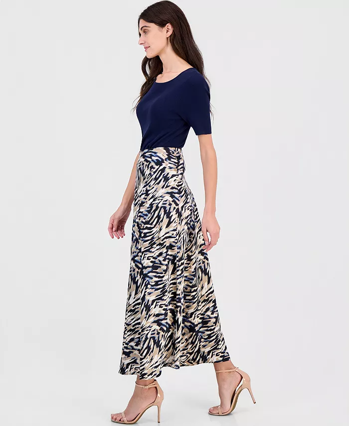 Women's Printed Bias-Cut Maxi Skirt - thumbnail 4