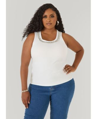 Women's Crystal Ribbed Tank Top