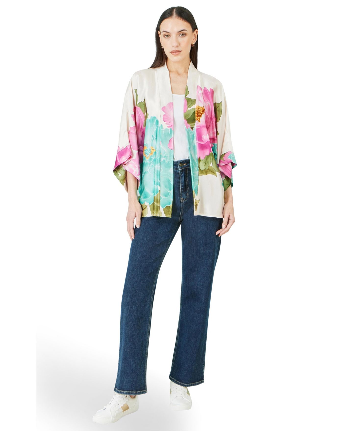 Женская куртка Yumi Floral Print Relaxed, цвет: Белый — фото 3