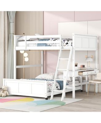 Full Over Full Bunk Bed with Desk
