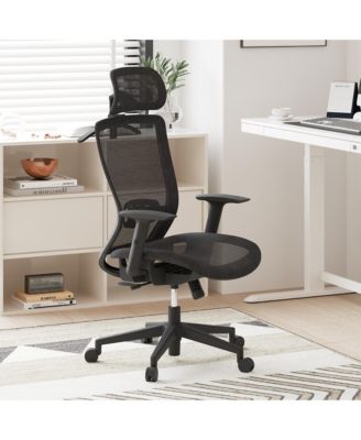 C3FM Ergonomic Mesh Office Chair – Adjustable Headrest, Lumbar Support, Swivel Desk Chair for Home Office