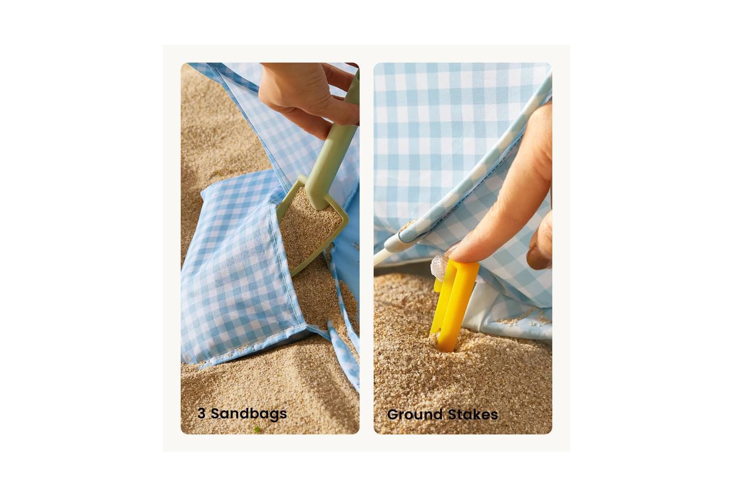 Детская игрушка Tiny Land One-Stop Beach Tent, 35.43"L x 27.56"W x 31.5"H, Ages 6+ Months, цвет: Синий — фото 3
