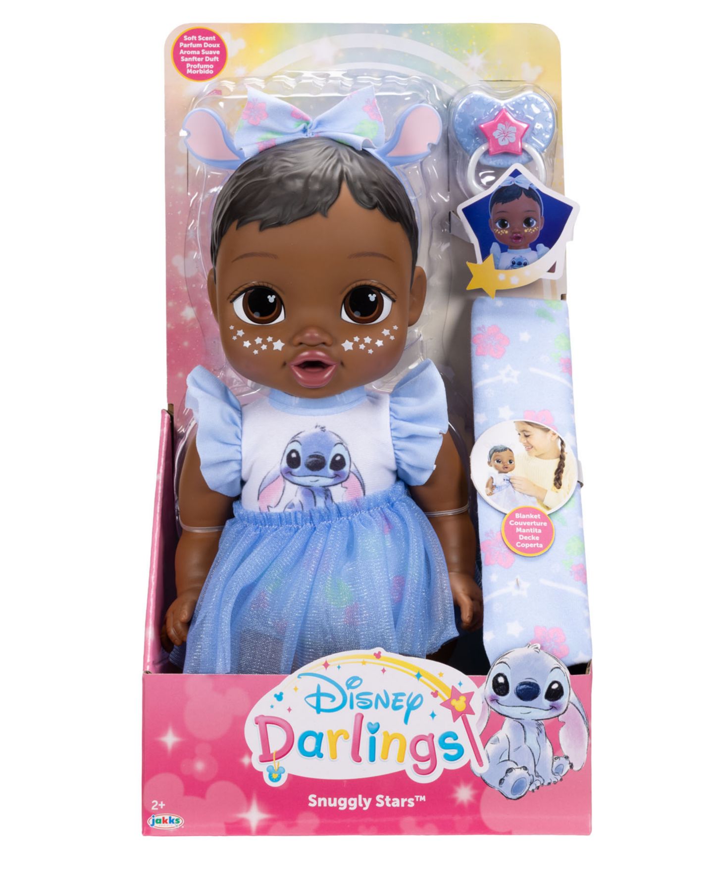 Детская кукла Disney Darlings Snuggly Stars Stitch 11" Glow-in-the-Dark Baby Doll — фото 4