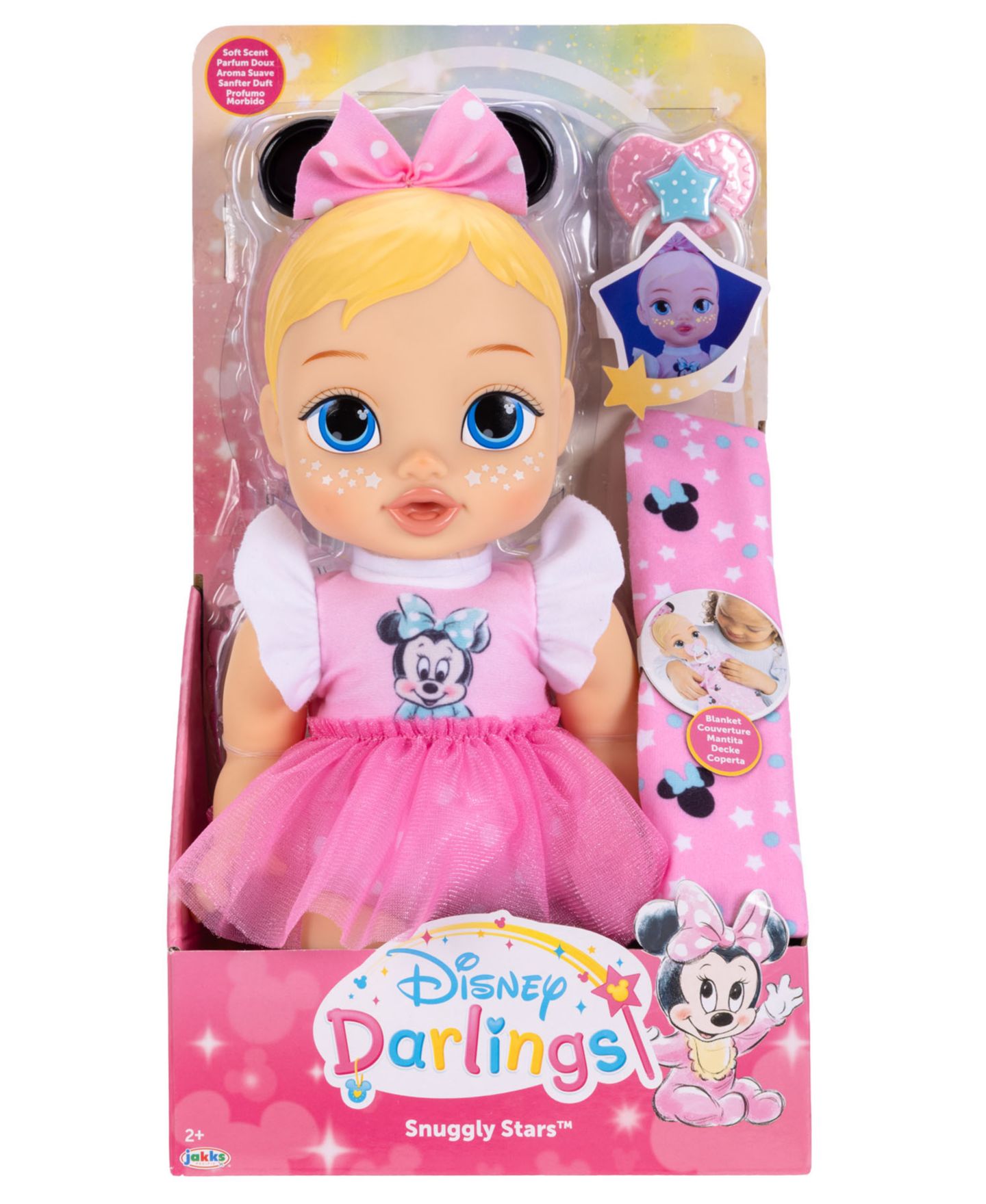 Детская кукла Disney Darlings Snuggly Stars Minnie 11" Soft-Bodied Glow-in-the-Dark Baby Doll — фото 7