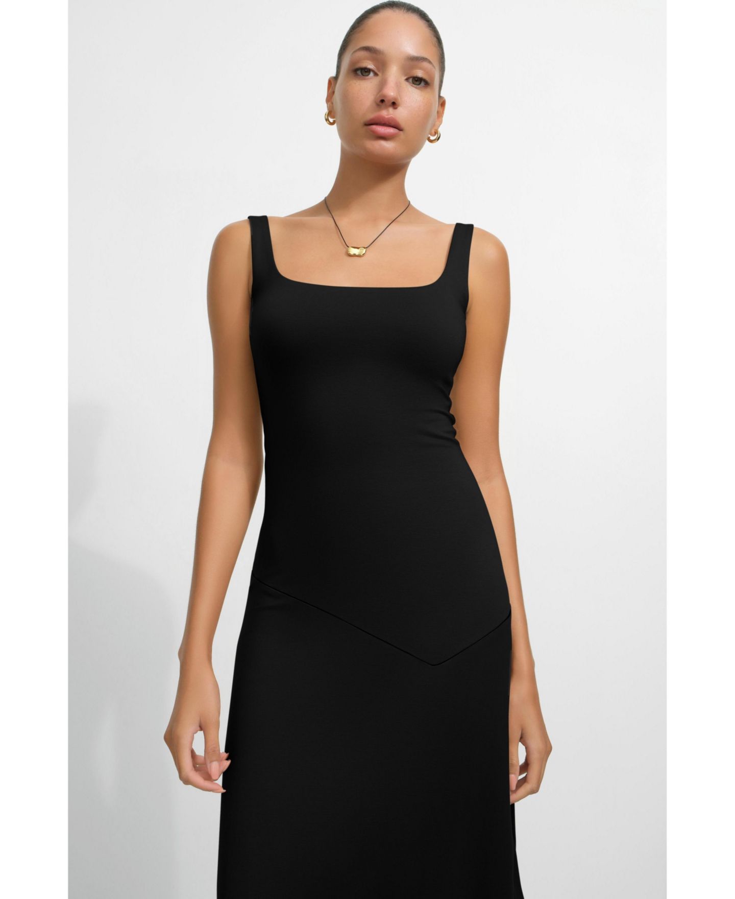 Женское платье Marcella Margot Square-Neck Fitted A-Line Jersey Midi, цвет: Чёрный — фото 5