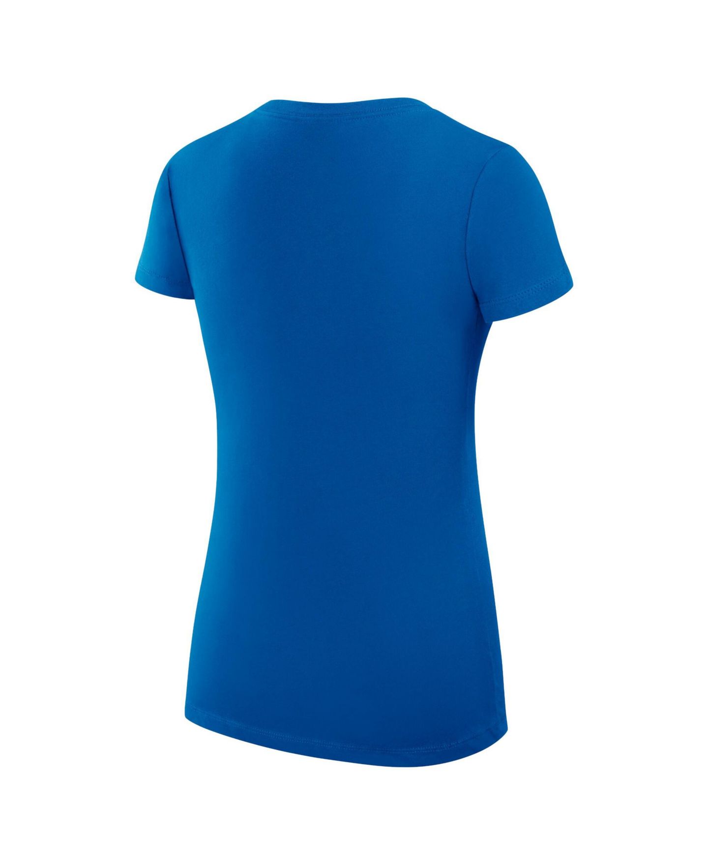 Женская футболка G-III 4Her by Carl Banks Blue New York Knicks Super-Slim Fit Lightweight Filigree Logo V-Neck — фото 3
