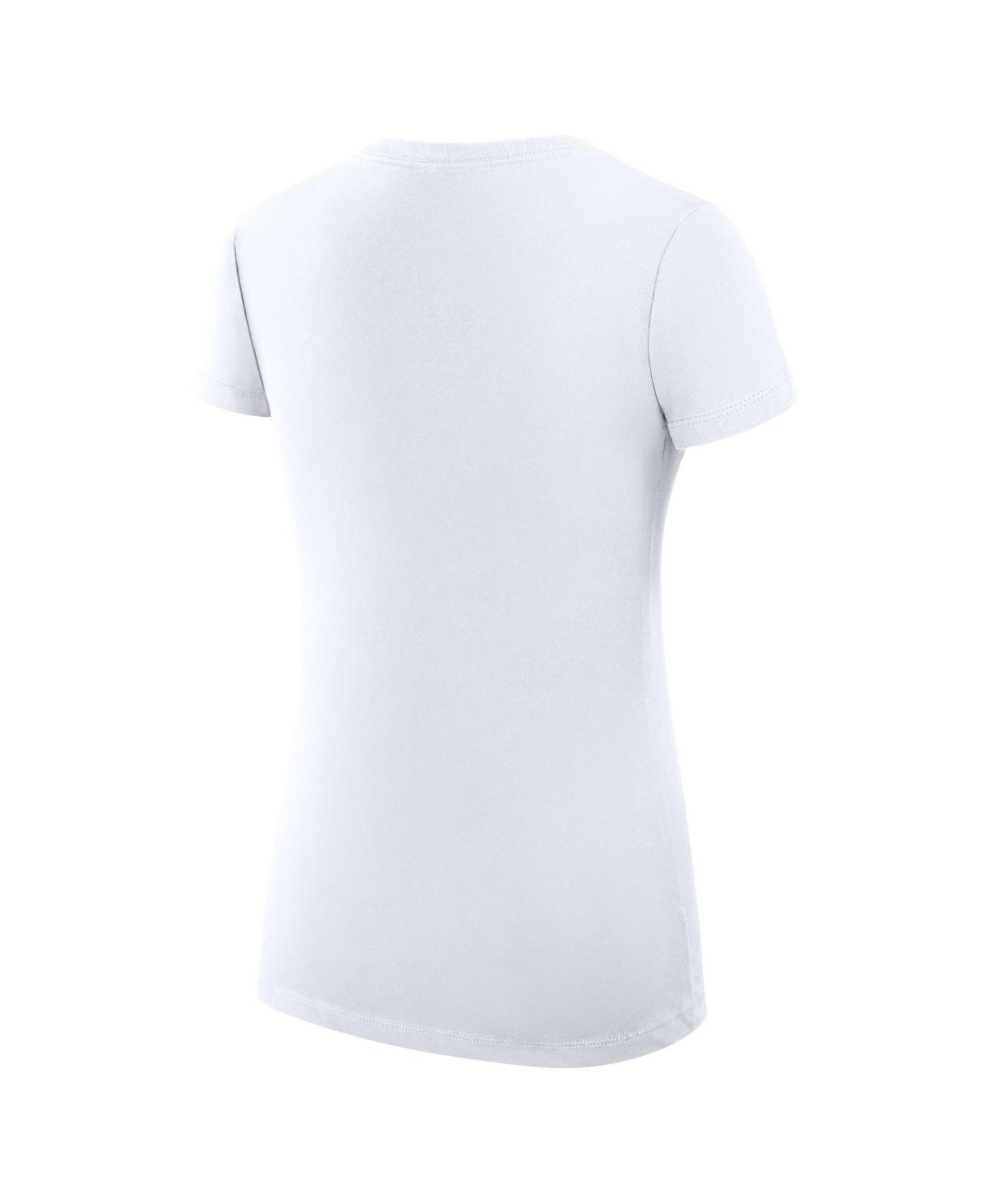 Женская футболка G-III 4Her by Carl Banks White New York Knicks Super-Slim Fit Lightweight Leopard Heart V-Neck — фото 3
