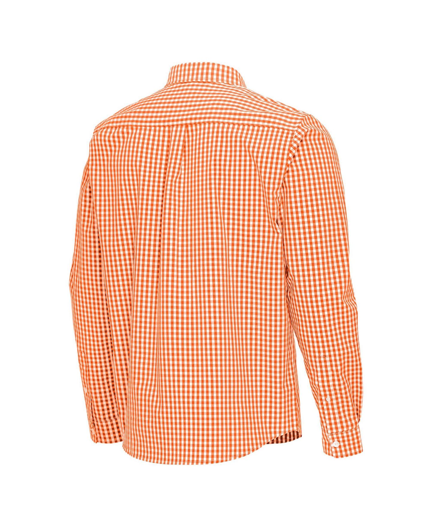 Мужская рубашка Antigua Orange New York Knicks Ellis Woven Tri-Blend Button-Down — фото 3