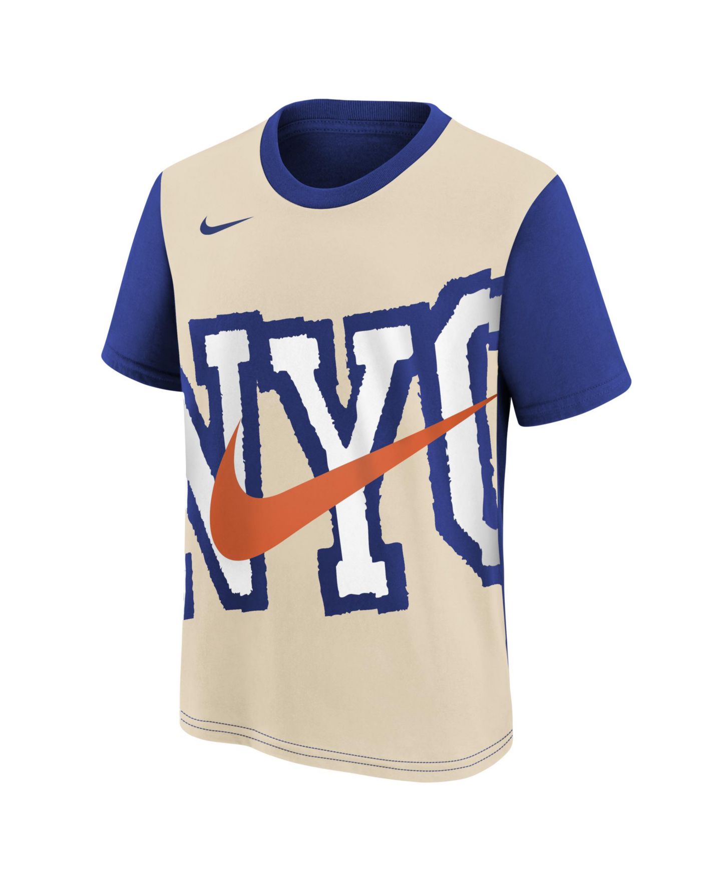 Детская футболка Nike Light Beige/Blue New York Knicks 2025/26 City Edition Max90 T-Shirt — фото 2