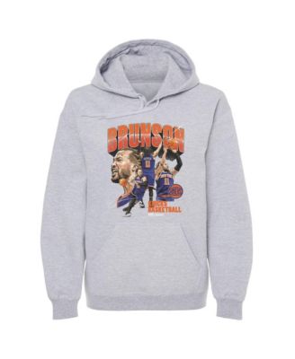 Men's Jalen Brunson Gray New York Knicks Collage Pullover Hoodie