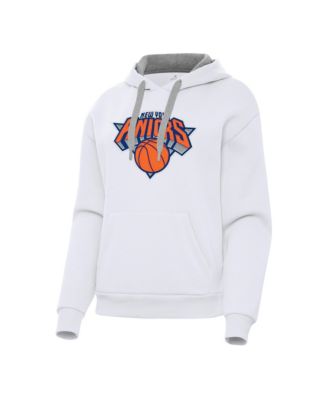 Women's White New York Knicks Victory Pullover Hoodie