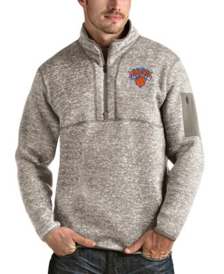 Men's Natural New York Knicks Fortune Quarter-Zip Pullover Jacket